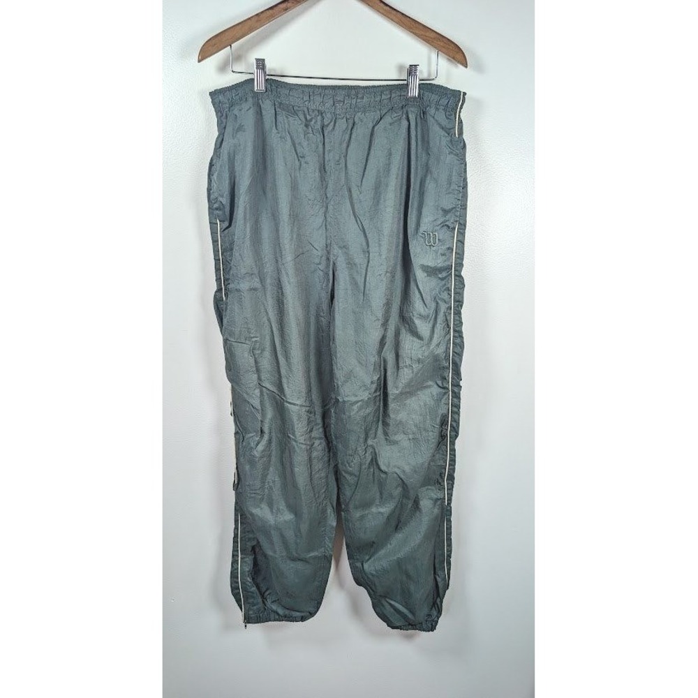 Wilson Advantage Nylon Track Pants Men's Medium Tennis Ankle Zip Windbreaker Vtg